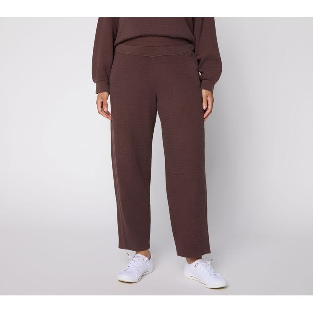 Anybody Women's Pants Sz XS Washed Waffle Modified Barrel Pant Brown